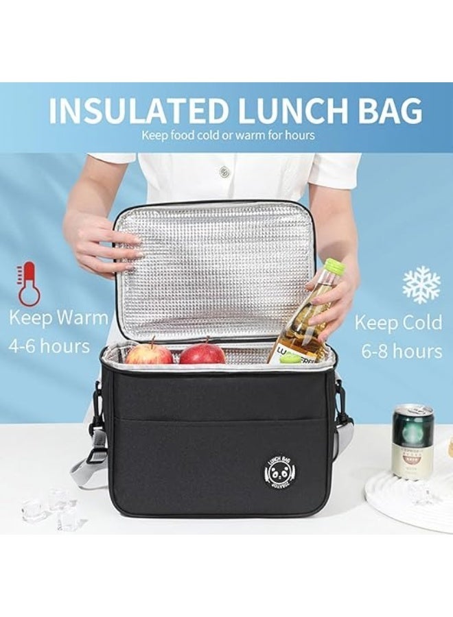 Insulated Lunch Bag for Men & Women – Leakproof Thermal Lunch Box with Adjustable Shoulder Strap, Double Zipper, Portable Oxford Cloth Food Storage Bag, Keeps Food Hot & Cold for Work, School & Travel - Image 4