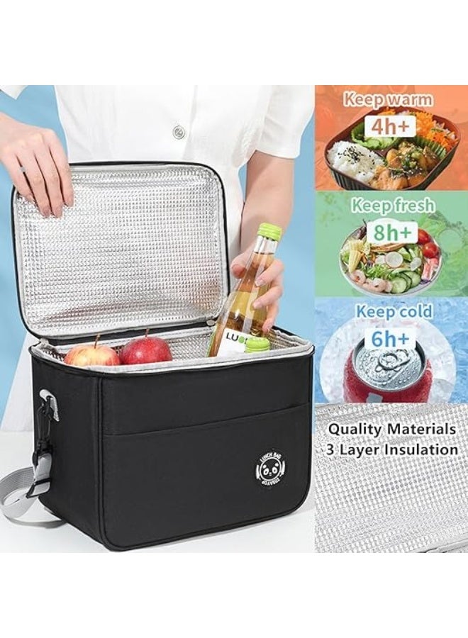 Insulated Lunch Bag for Men & Women – Leakproof Thermal Lunch Box with Adjustable Shoulder Strap, Double Zipper, Portable Oxford Cloth Food Storage Bag, Keeps Food Hot & Cold for Work, School & Travel - Image 5
