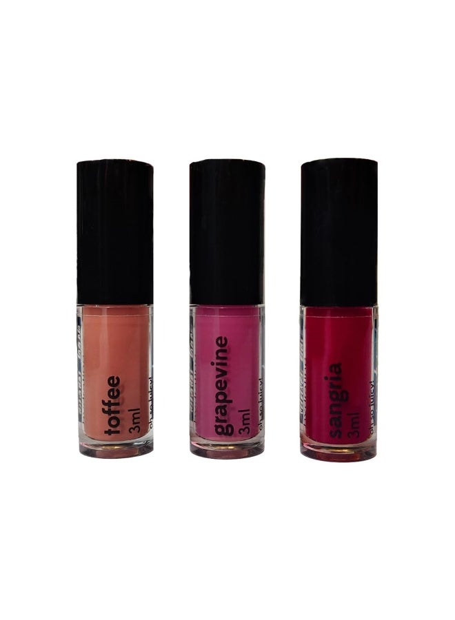 Ruby's Organics Lip Beauty Gift Kit- Lip Oil Glossy Minis Sunset, Moisturizing, Long Lasting, Non Sticky & Non Drying, Natural Lip Makeup, Paraben Free - Sangria, Grapevine and Toffee Shades - Image 2
