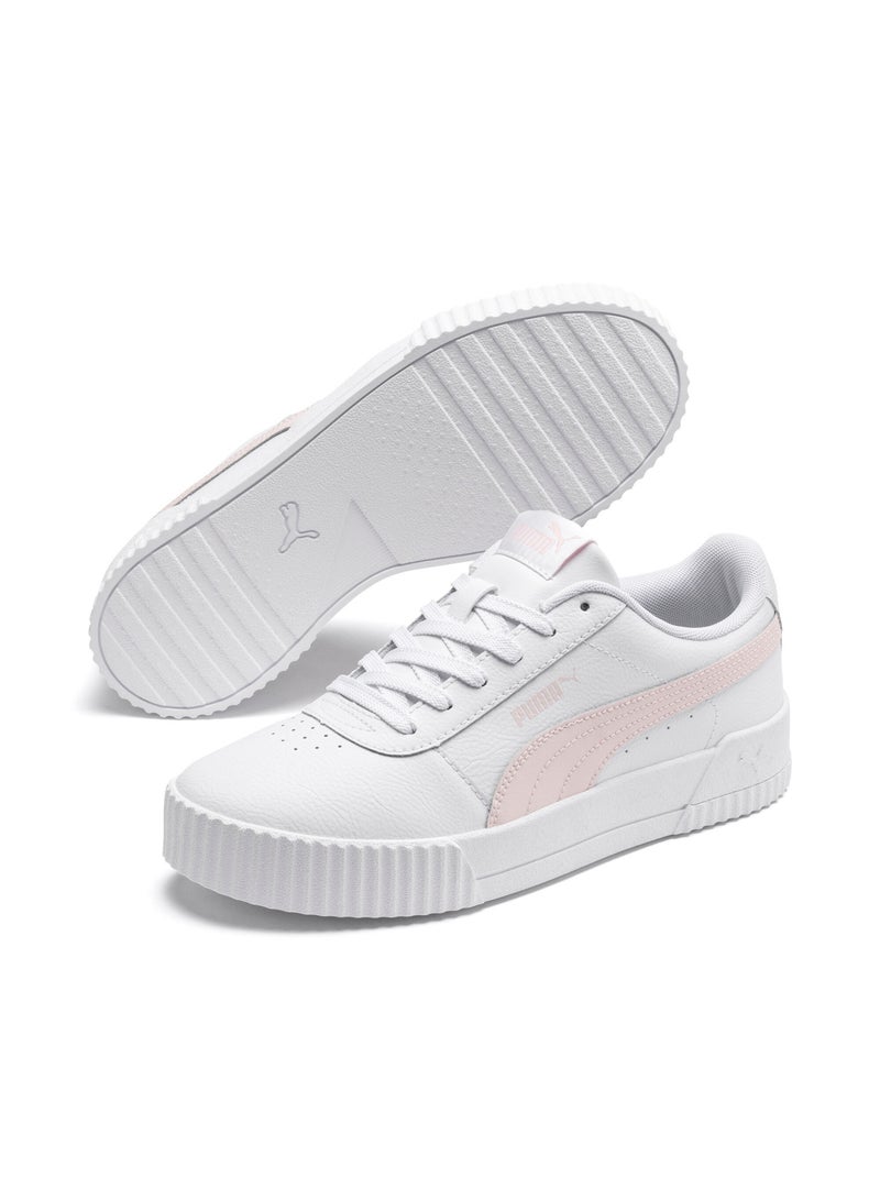 PUMA Carina Womens White Casual Lace Up Sneakers - Image 3