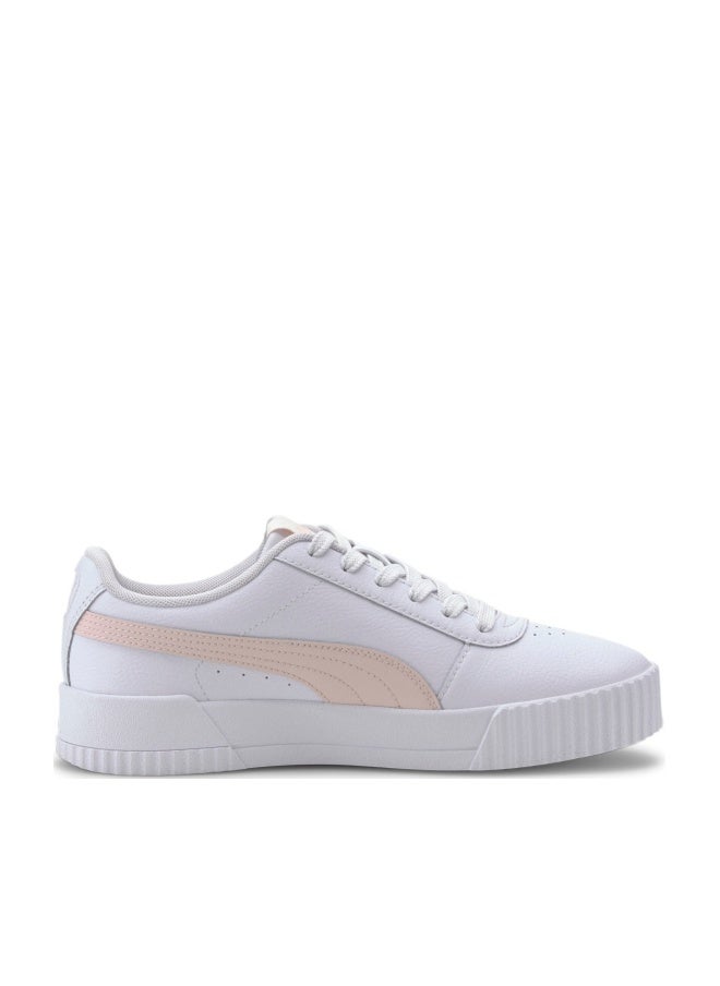 PUMA Carina Womens White Casual Lace Up Sneakers - Image 1