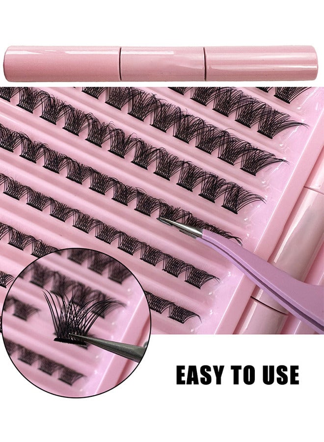 False Lashes Individual Packs 120 Tufted Lashes DIY Lash Extensions Natural Look Reusable Eyelash Glue Bonding Black Lashes Cluster Lashes 3D Effect Individual False Eyelashes With Eyelash Glue - Image 5
