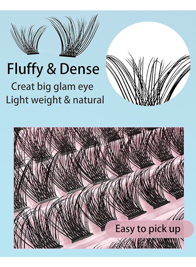 False Lashes Individual Packs 120 Tufted Lashes DIY Lash Extensions Natural Look Reusable Eyelash Glue Bonding Black Lashes Cluster Lashes 3D Effect Individual False Eyelashes With Eyelash Glue - Image 4