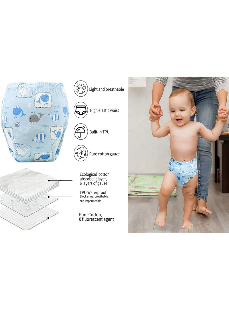 5-Pack Baby Potty Training Pants Breathable Toddler Underwear for Boys and Girls Highly Absorbent Reusable Diapers for 1-3 Years Old Washable Cotton Pocket Diapers - Image 3