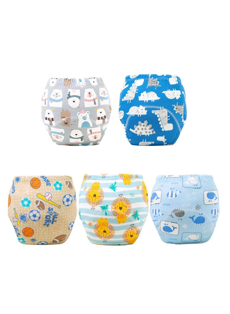 5-Pack Baby Potty Training Pants Breathable Toddler Underwear for Boys and Girls Highly Absorbent Reusable Diapers for 1-3 Years Old Washable Cotton Pocket Diapers - Image 1
