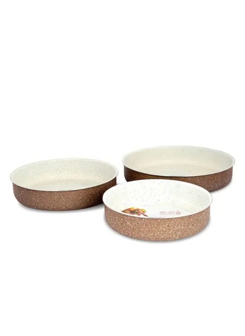 Rocky Brown Granite Trays Set 3 Pieces 26+30+34cm