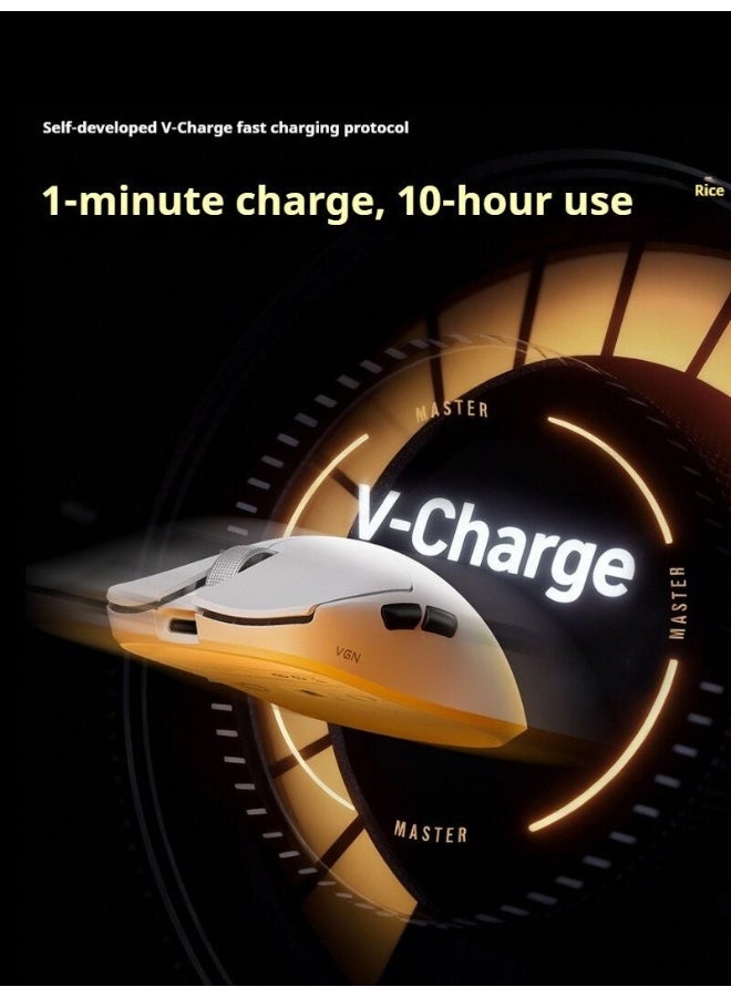VGN Dragonfly F2 Master+ Edition Wireless Lightweight Gaming Mouse, 2.4G/Bluetooth Three-Mode, Black Pink - Image 3