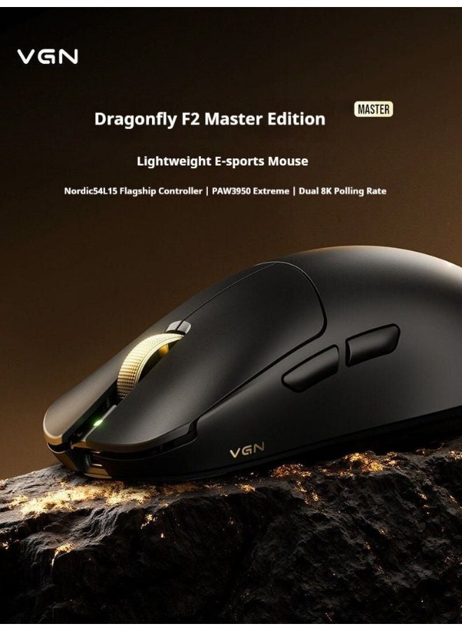 VGN Dragonfly F2 Master+ Edition Wireless Lightweight Gaming Mouse, 2.4G/Bluetooth Three-Mode, Black Pink - Image 2