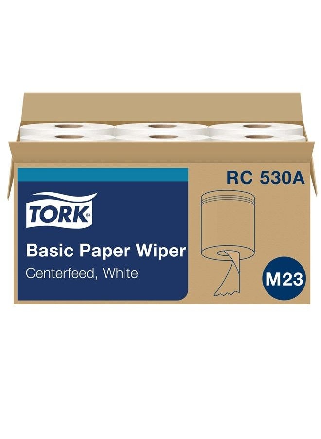 Tork - Centerfeed Hand Towel White M23, One-at-a-time Dispensing, 6 x 530 Towels, RC530 - Image 1