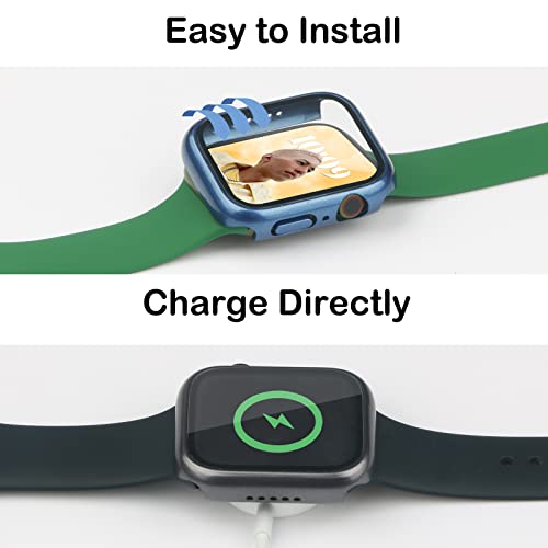 Bougraite 16 Pack Case for Apple Watch Series 9/8/7 41mm with Tempered Glass Screen Protector, Shockproof Hard PC Scratch Resistant Bumper Protective Cover Compatible with iWatch 41mm Accessories - Image 5