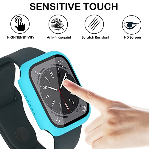 Bougraite 16 Pack Case for Apple Watch Series 9/8/7 41mm with Tempered Glass Screen Protector, Shockproof Hard PC Scratch Resistant Bumper Protective Cover Compatible with iWatch 41mm Accessories - Image 3