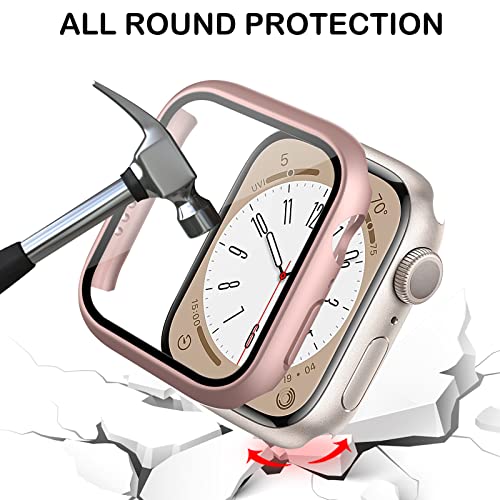 Bougraite 16 Pack Case for Apple Watch Series 9/8/7 41mm with Tempered Glass Screen Protector, Shockproof Hard PC Scratch Resistant Bumper Protective Cover Compatible with iWatch 41mm Accessories - Image 4
