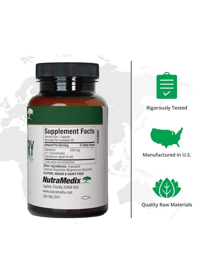 NutraMedix Elderberry Antioxidants Supplement Capsules - Elderberry Extract to Promote a Healthy Inflammatory Response, Daily Immune Support, and Bowel Health (60 Capsules) - Image 2