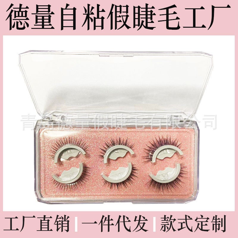 Deliang Glue-Free Self-Adhesive False Eyelash Glue Strip Eyelash Set Mink Hair Natural Imp Transparent Terrier - Image 5