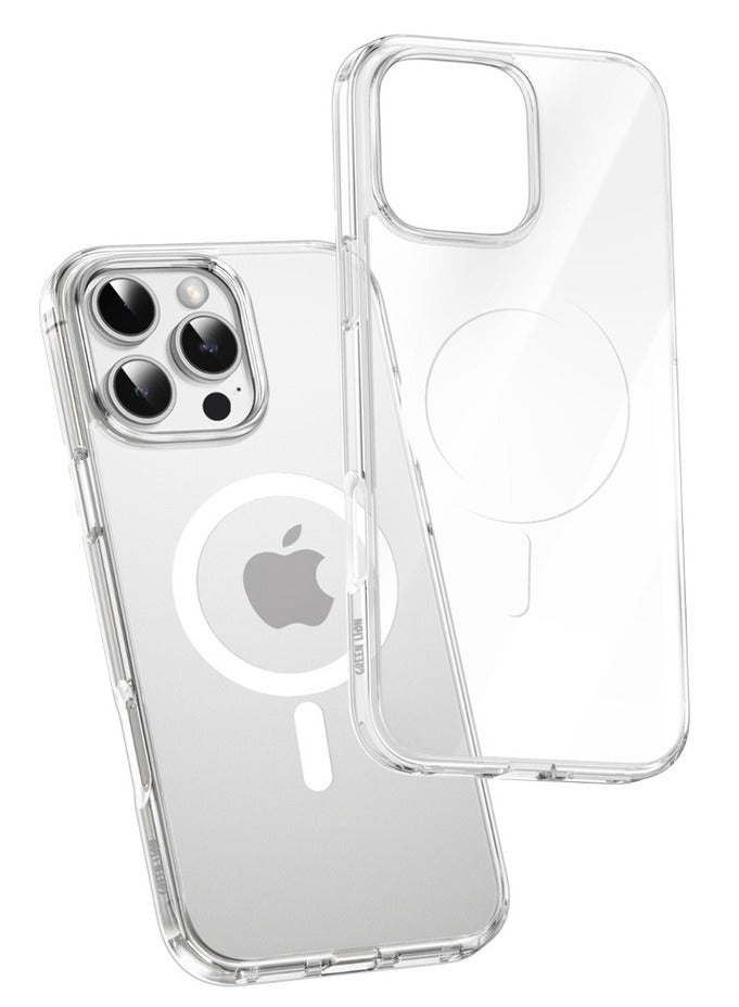 MagSafe Compatible Magnetic Case for iPhone 16 Pro (6.3-Inch), Clear Shock-Absorbing Bumper with Scratch-Resistant Back - Image 1