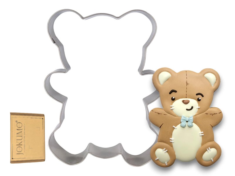 JOKUMO Teddy Bear Cookie Cutter 4  Large Shape Cookie Cutter Mold - 18/0 Stainless Steel - Image 1
