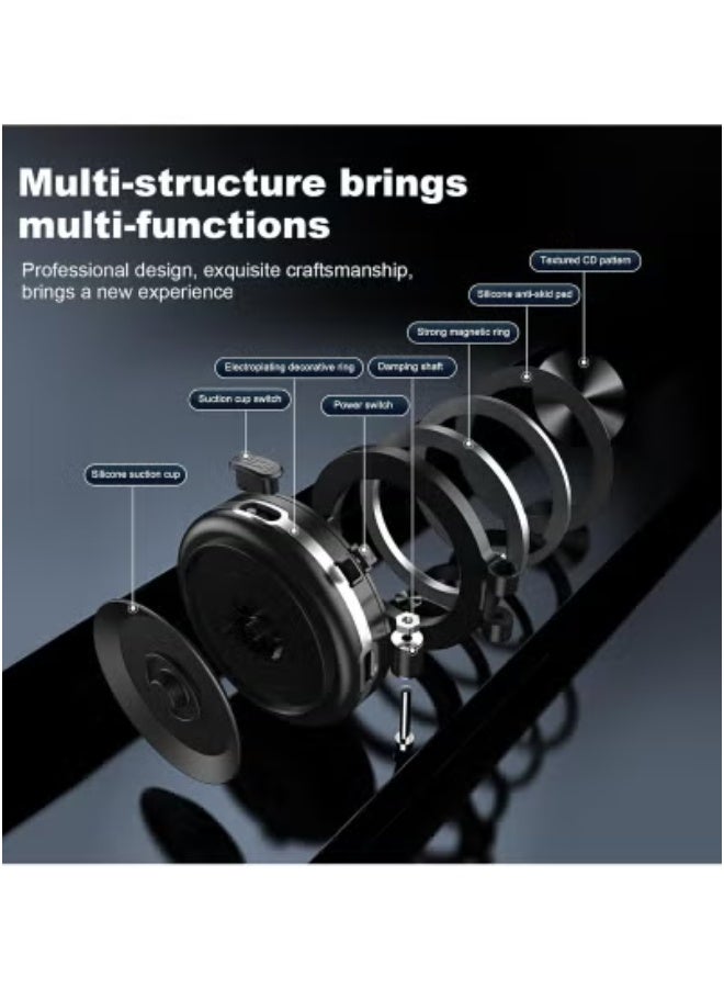 JAJEEK Magnetic Vacuum Suction Car Phone Holder Mount C1 (Black) – 360° Rotating Universal Smartphone Mount with Powerful Suction Cup for Car Dashboard, Windshield, Bathroom, Kitchen, Gym Mirror & Smooth Surfaces – iPhone & Android Compatible – Sleek Black Finish - Image 2