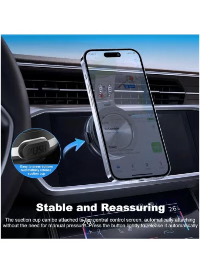 JAJEEK Magnetic Vacuum Suction Car Phone Holder Mount C1 (Black) – 360° Rotating Universal Smartphone Mount with Powerful Suction Cup for Car Dashboard, Windshield, Bathroom, Kitchen, Gym Mirror & Smooth Surfaces – iPhone & Android Compatible – Sleek Black Finish - Image 3