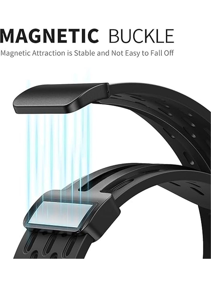 2 Pack Magnetic Buckle Silicone Bands Compatible With Apple Watch 42mm 44mm 45mm 49mm Series 9/8/7/SE/6/5/4/3/2/1 IWatch Ultra/Ultra 2/Strap Adjustable Wristbands Hole design Silicone Strap - Image 5