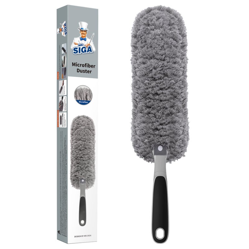 MRSIGA Lint Free Microfiber Duster Washable Duster for Household Cleaning Gray