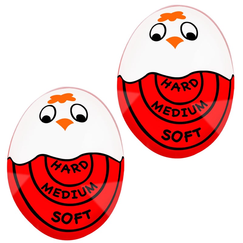 Eggssentials Pack of 2 Red Egg Timer That Goes in Water â€“ Egg Timer for Hard Boiled Eggs and Soft Boiled Eggs, Red Color Fades for Accurate Doneness. - Image 1