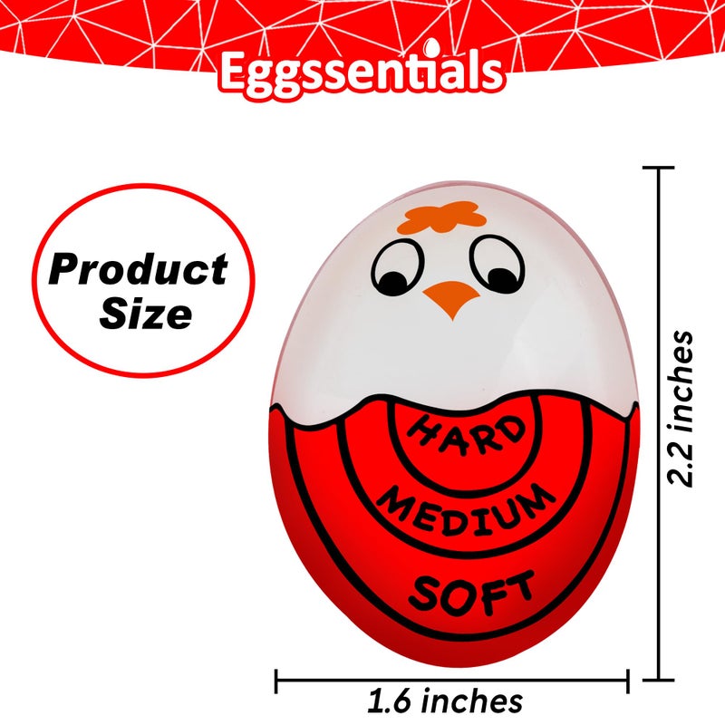 Eggssentials Pack of 2 Red Egg Timer That Goes in Water â€“ Egg Timer for Hard Boiled Eggs and Soft Boiled Eggs, Red Color Fades for Accurate Doneness. - Image 4