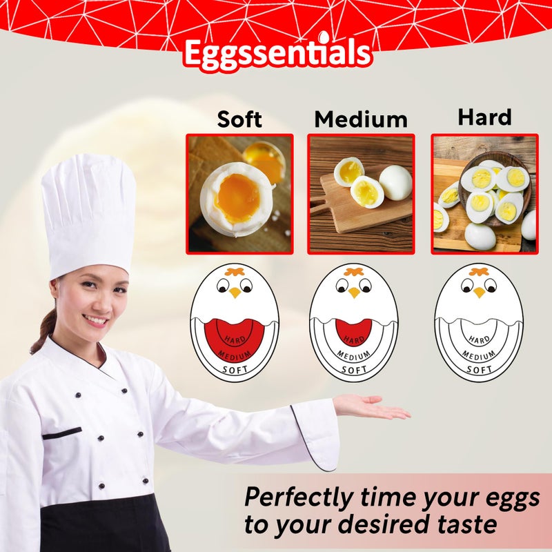 Eggssentials Pack of 2 Red Egg Timer That Goes in Water â€“ Egg Timer for Hard Boiled Eggs and Soft Boiled Eggs, Red Color Fades for Accurate Doneness. - Image 2