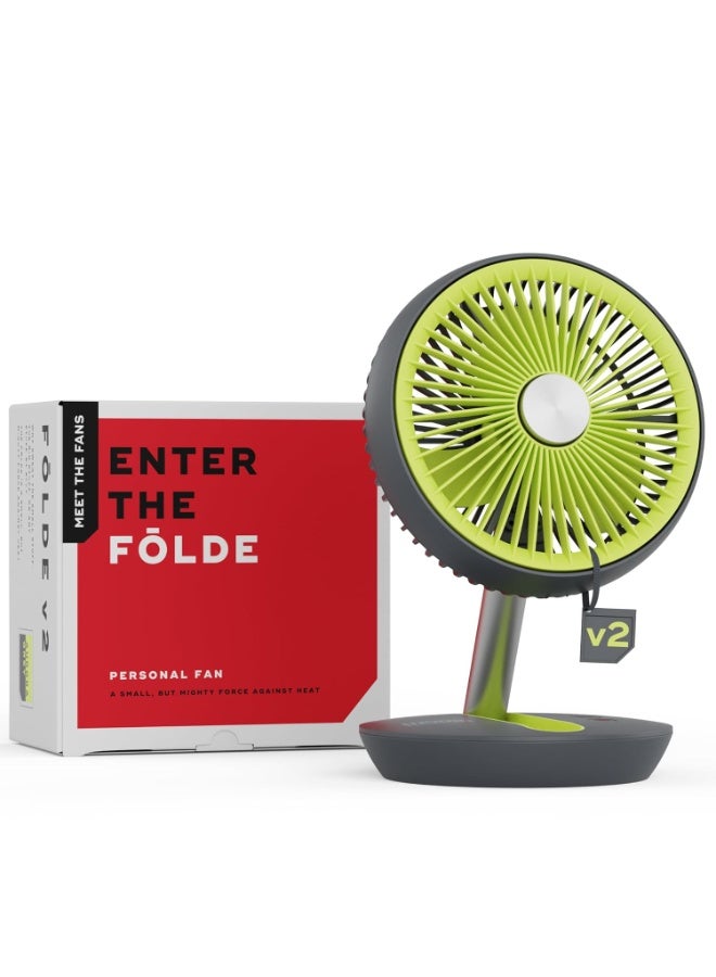 NUUK Folde V2 Personal Rechargeable Fan For Travel|Folds 180° & Fits In Any Bag|Cordless,7-Inch|16 Hr Run Time,4 Wind Speeds|Super Silent BLDC Motor|For Hiking,Picnics,Beach,Camping - Image 1