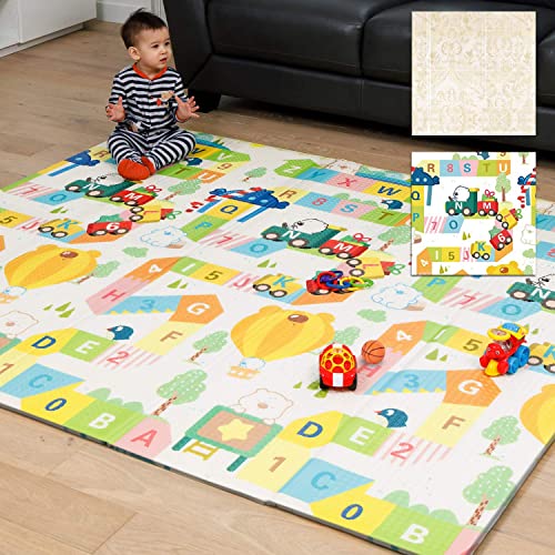 Easy SHOPE Foldable Waterproof Foam Play – 6 x 6.5 ft., Non-Toxic, Anti-Skid, Portable Baby & Toddler Floor Mat for Indoor & Outdoor Use, Extra Large, Soft & Safe Crawling Mat (Alphabets Design) - Image 3