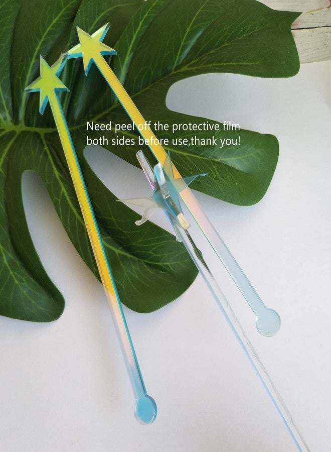 XIAOYUE 20PCS Star Drink Stirrers, Acrylic Cocktail Stirrers, Drink Stirrers, Laser Cut Wedding Decor Drink Stirrers Swizzle Sticks (Rainbow) - Image 5