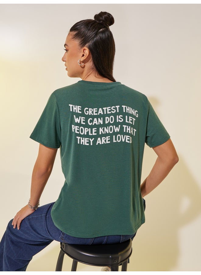 Take Two Take Two Slogan Print Round Neck T-Shirt  - Image 1