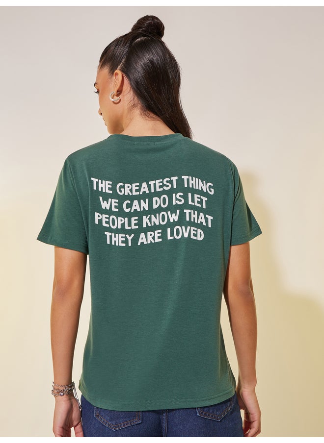 Take Two Take Two Slogan Print Round Neck T-Shirt  - Image 5