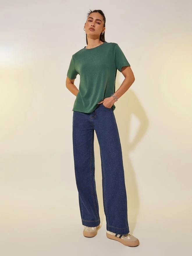 Take Two Take Two Slogan Print Round Neck T-Shirt