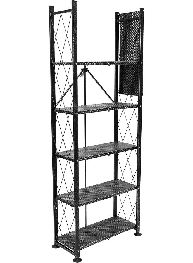 Origami RB-OTM-BLA Bookshelf, Stamped Shelving, Black - Image 4