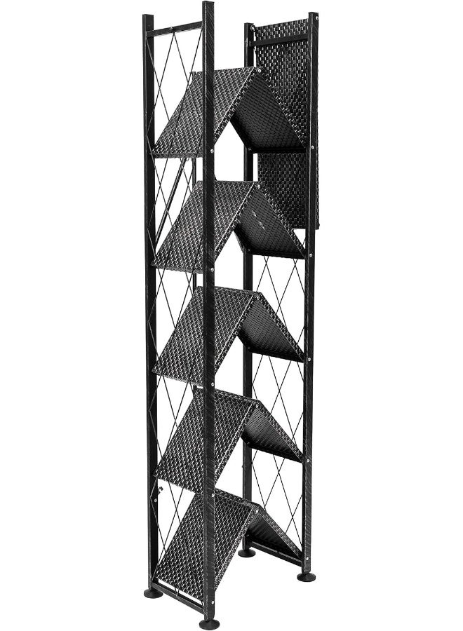 Origami RB-OTM-BLA Bookshelf, Stamped Shelving, Black - Image 5