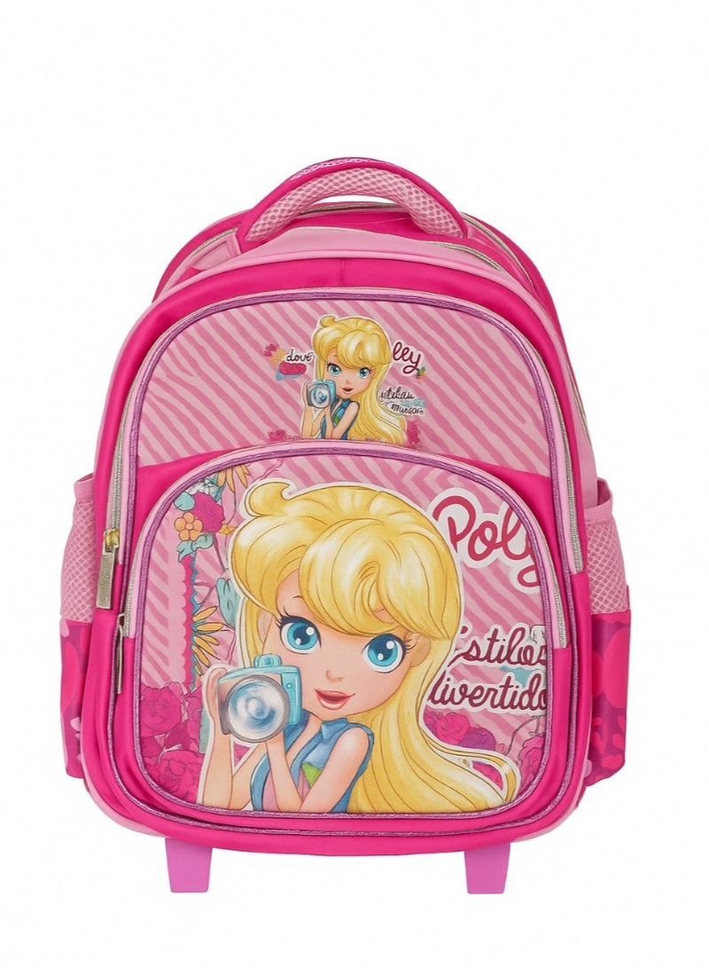 President President Rolling Backpack for Girls, anime/cartoon character design instead Graphic, Wheeled School Bag with Adjustable Handle - Image 1