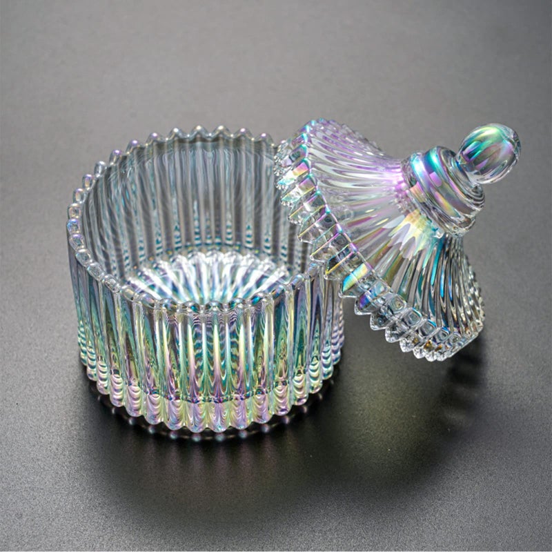 BQAN 100ml Large Nail Dappen Dish Dazzling Crystal Dappen Dish with Lid Damping Dish for Nails Holding Acrylic Liquid Acrylic Powder Nail Decor Dappen Monomer Holder Dish Laser Color