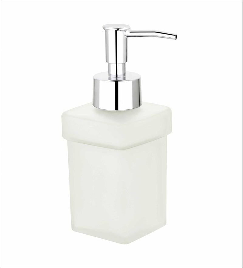KANJAL Liquid soap Dispenser for Bathroom Liquid Dispenser for Kitchen Shampoo Dispenser Glass handwash Dispenser Bottle for wash Basin (Frosted Glass bottle-KANLXN10) - Image 1