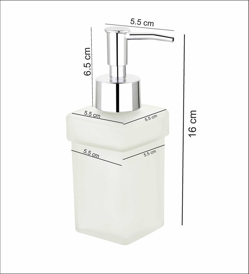 KANJAL Liquid soap Dispenser for Bathroom Liquid Dispenser for Kitchen Shampoo Dispenser Glass handwash Dispenser Bottle for wash Basin (Frosted Glass bottle-KANLXN10) - Image 3