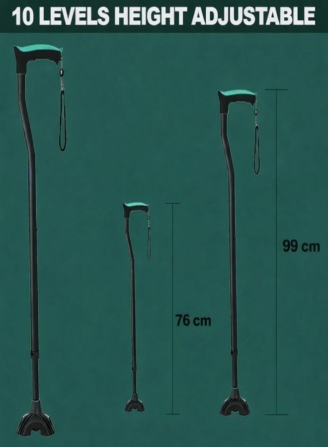 أم سي بي عصا المشي MCP Jindal Premium القابلة لتعديل الارتفاع (أسود) (Thunderbolt-Big Shoe-أسود) - Image 2