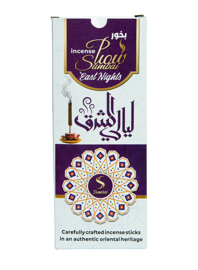 بخور 3 ساعات سامباي (ليالي الشرق) تحتوي على 6 عيدان فاخره من البخور 6 قطعه  - Image 2