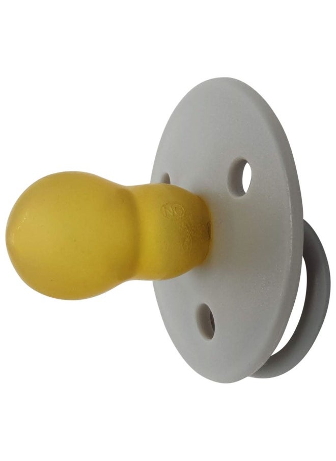 Mininor Pack Of 2 Round Pacifier Latex, 6 Months +, Grey Seal  - Image 2