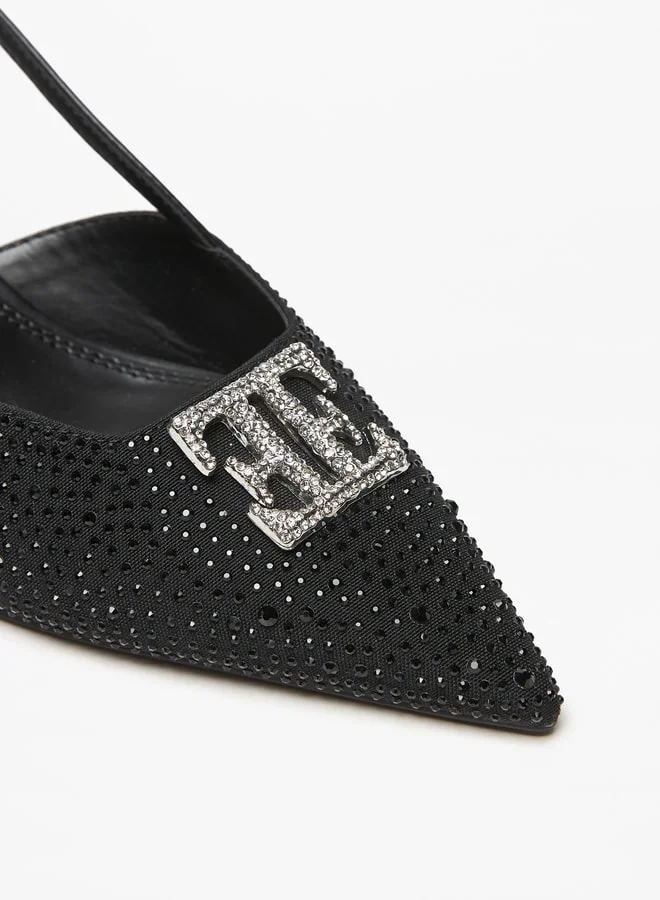 ايل Women's Logo Detail D'Orsay with Buckle Closure and Stiletto Heels