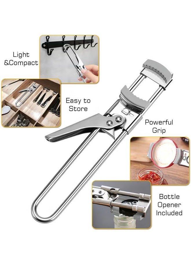 HY Adjustable Jar & Bottle Opener, Multifunctional Stainless Steel Can Opener Jar Lid Gripper, Manual,Kitchen Accessories - Image 2