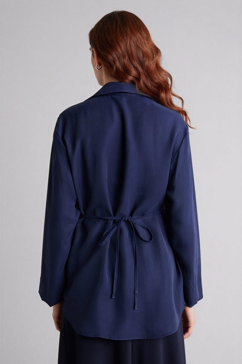 DeFacto Blue Woman Regular Fit modal Long Sleeve Tunic Casual - Image 5