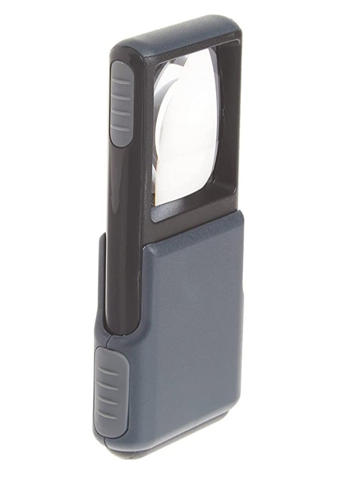 Carson PO-55 MiniBrite 5x Pocket Magnifier with Built-In LED Light and Sliding Case, Black