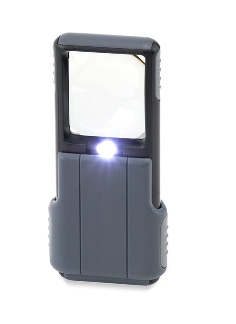 Carson PO-55 MiniBrite 5x Pocket Magnifier with Built-In LED Light and Sliding Case, Black