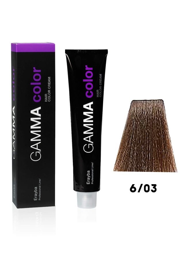 إرايبا صبغة شعر دائمة جاما كولور 100مل 6.03 أشقر ذهبي داكن طبيعي - Image 1