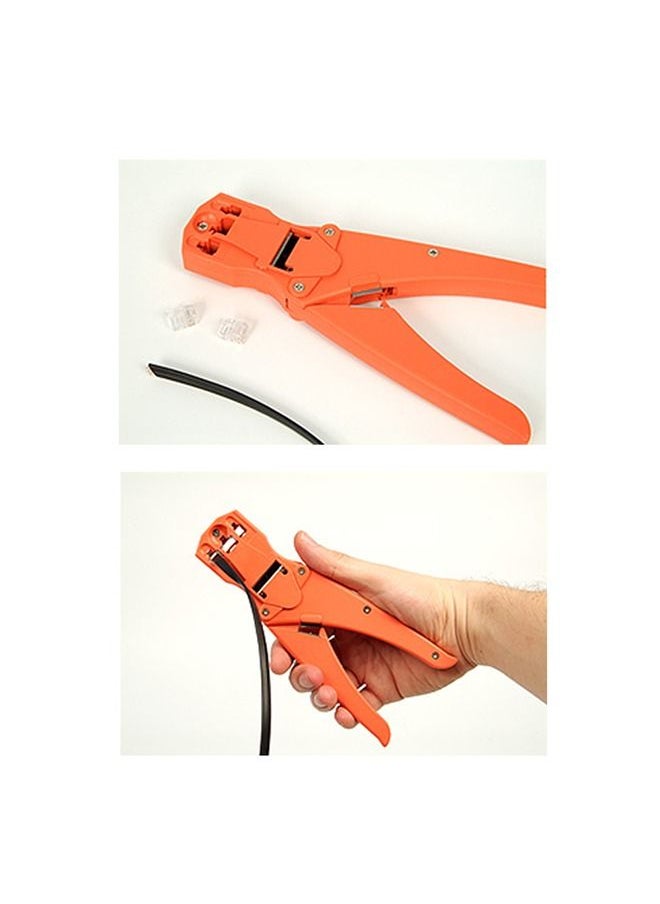 Telephone cable crimping tool with built-in wire cutter / SDS10