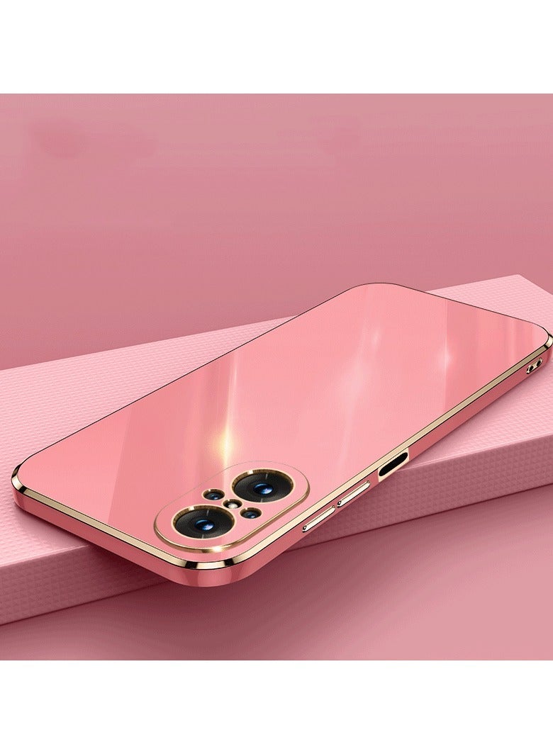 Color Fans Mobile Phone Case for HUAWEI Nova 9 SE Electroplated Protective Case Gold-Red - Image 2